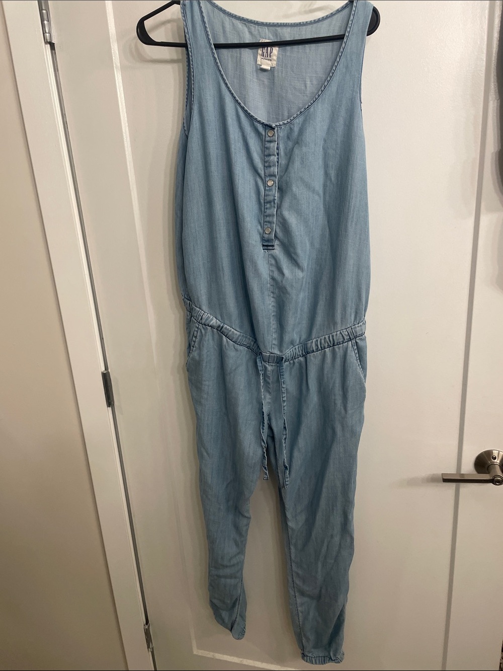 Gap Maternity, Light Wash Chambray Gap Jumpsuit